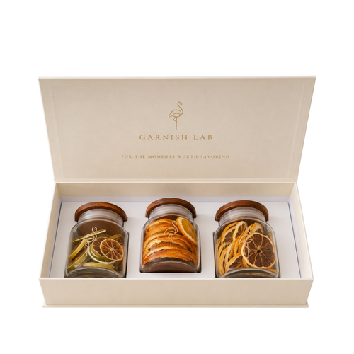 The Citrus Collection dried citrus gift set with orange, lemon and lime garnishes by Garnish Lab